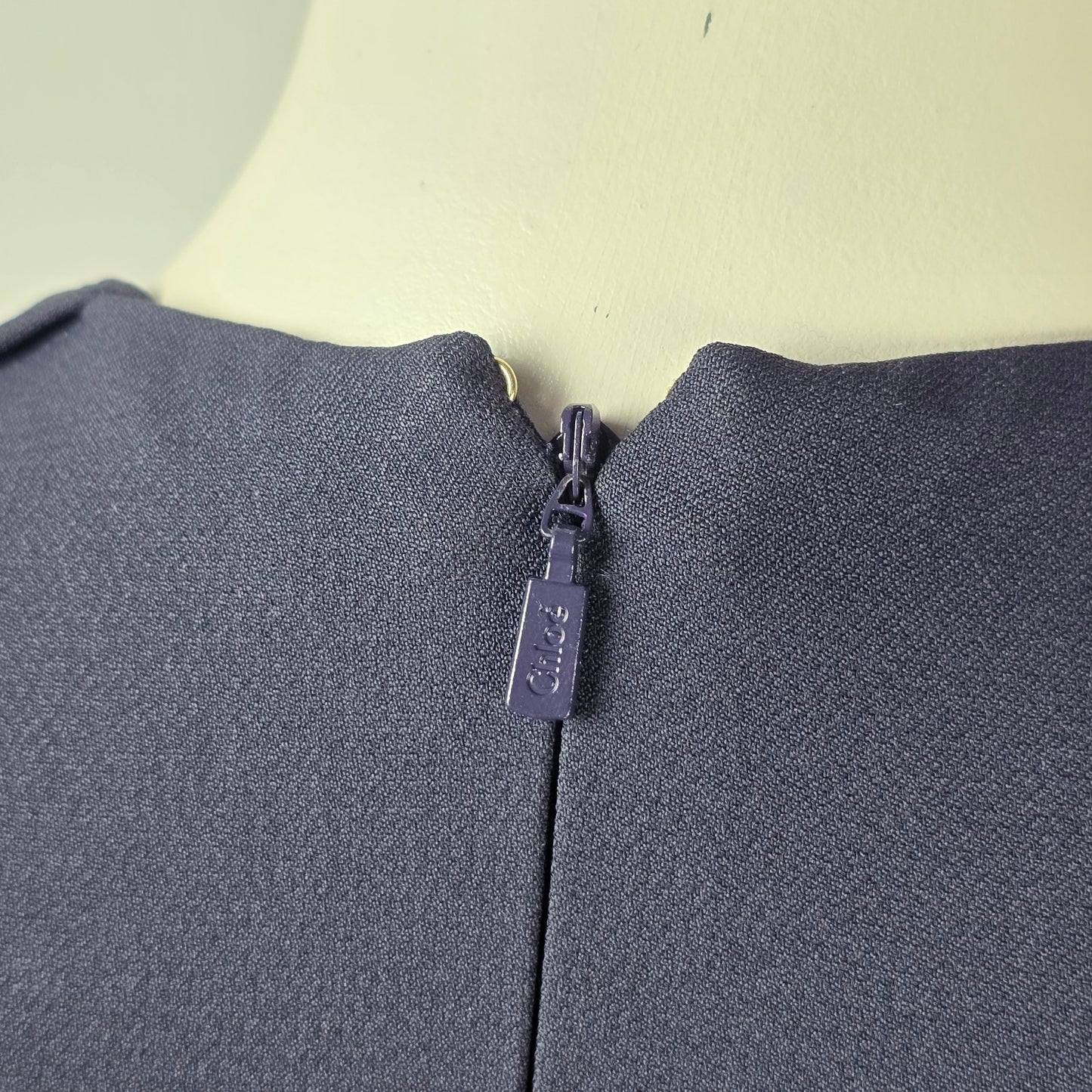 Chloe Navy Blue Silk Mini Dress Size 12