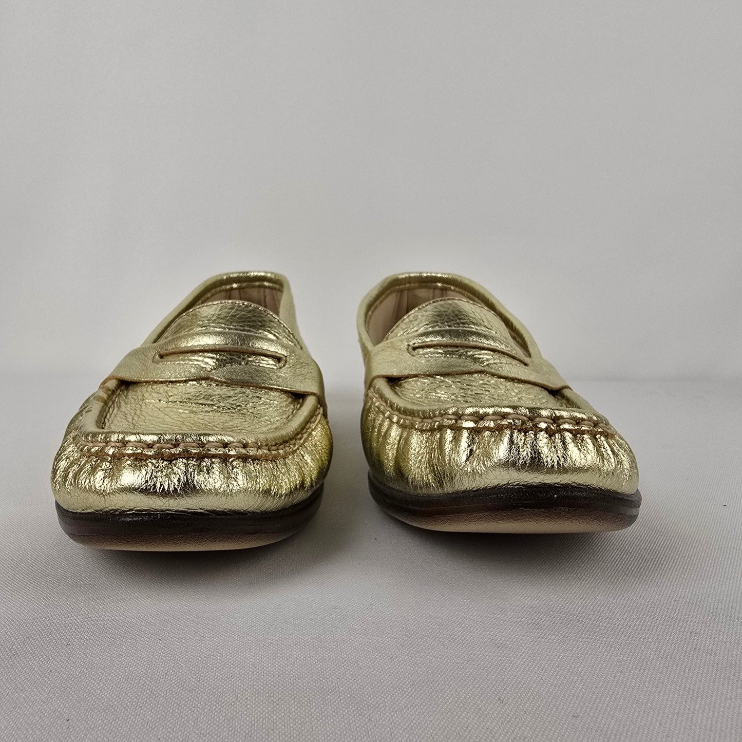 SAS Silver Metallic Comfort Loafers Size 9