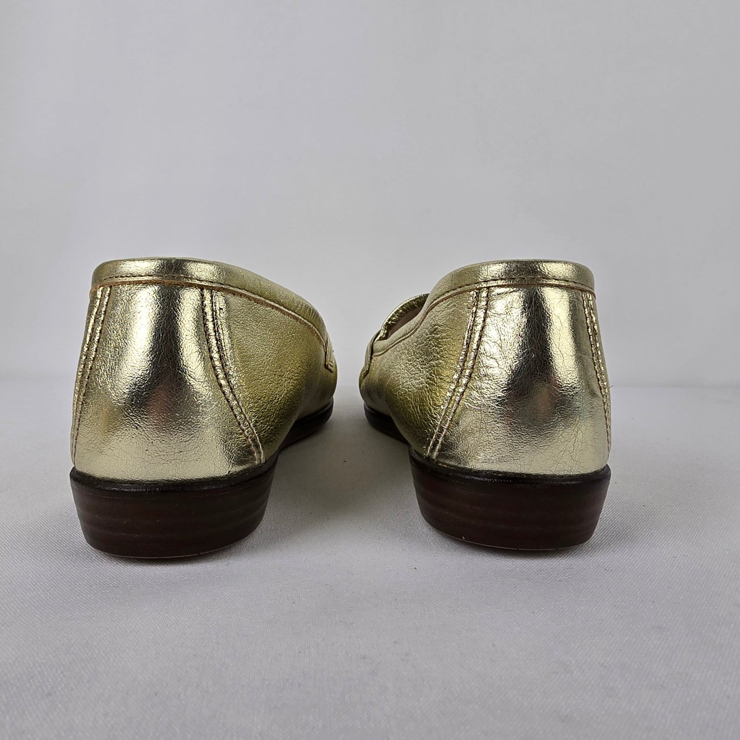 SAS Silver Metallic Comfort Loafers Size 9