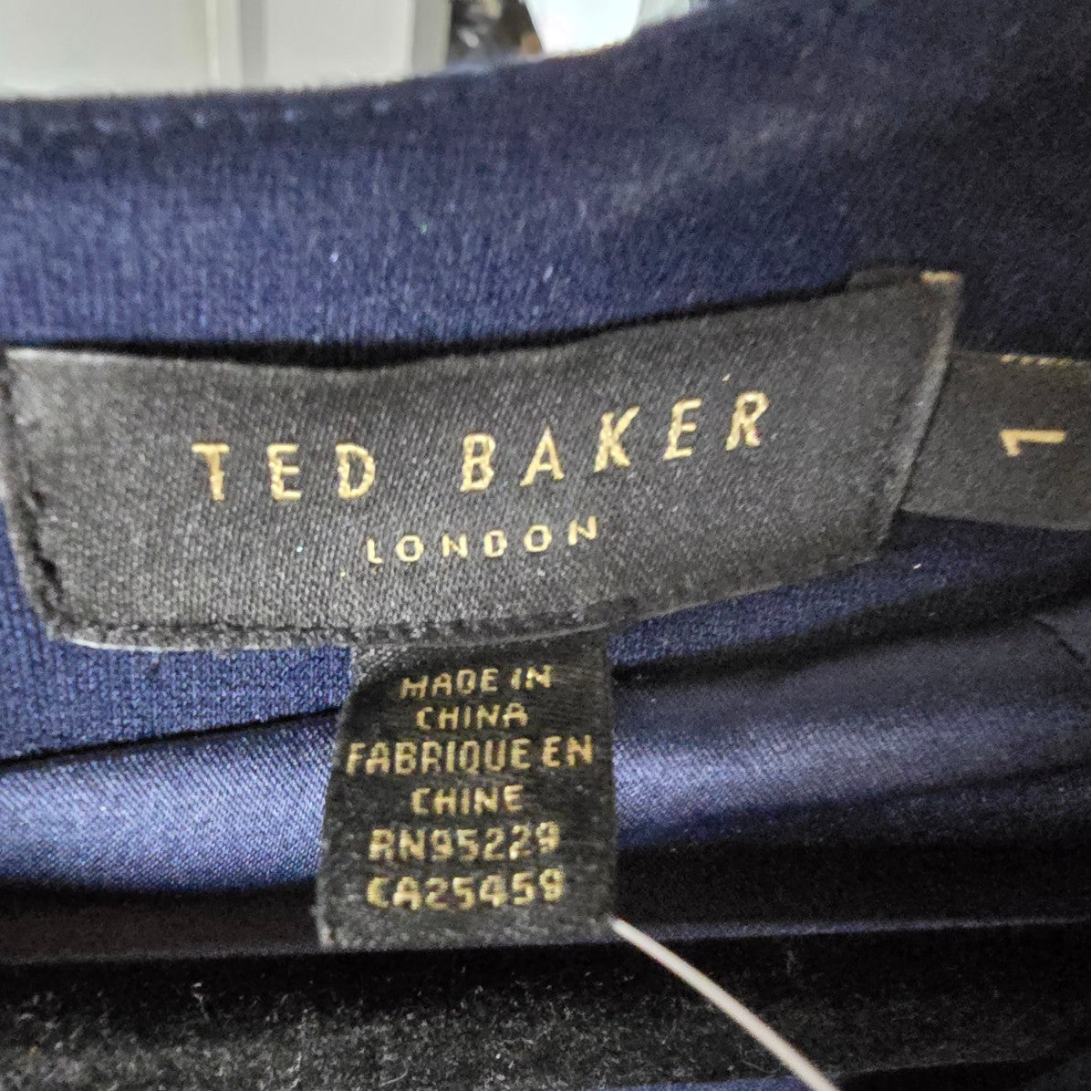 Ted Baker Navy Blue Exposed Zipper Sheath Dress Size 1