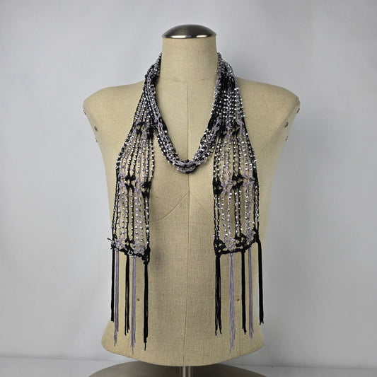 Black & Grey Beaded Necklace