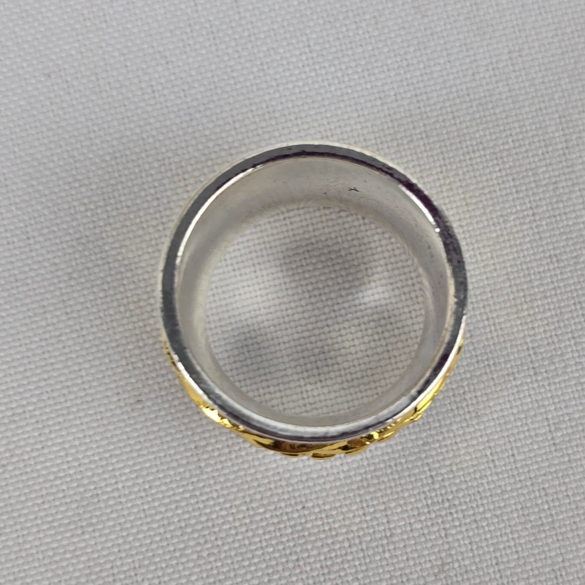 Silver & Gold Tone Spinner Ring Size 9