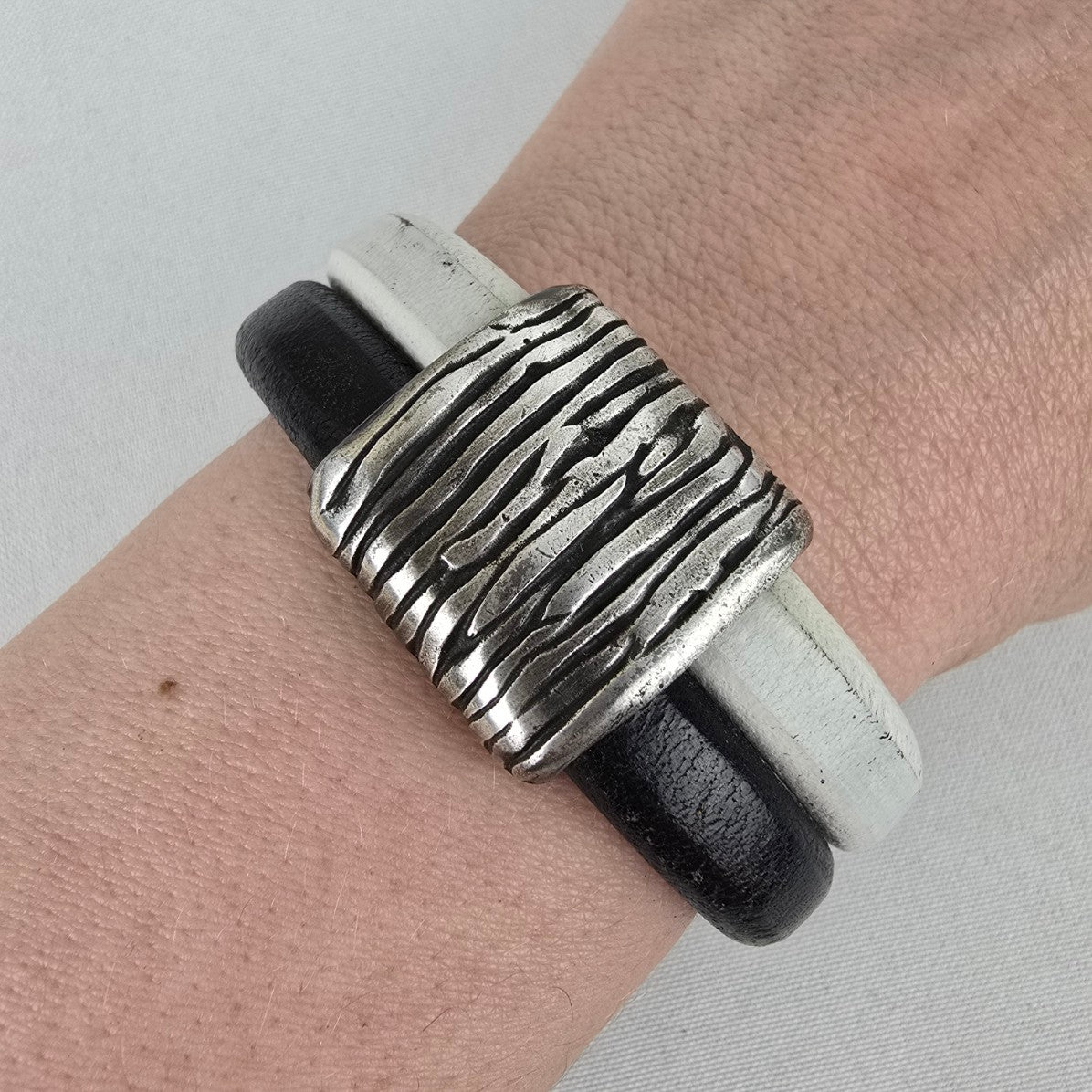 Metal & Leather Cuff Bracelet