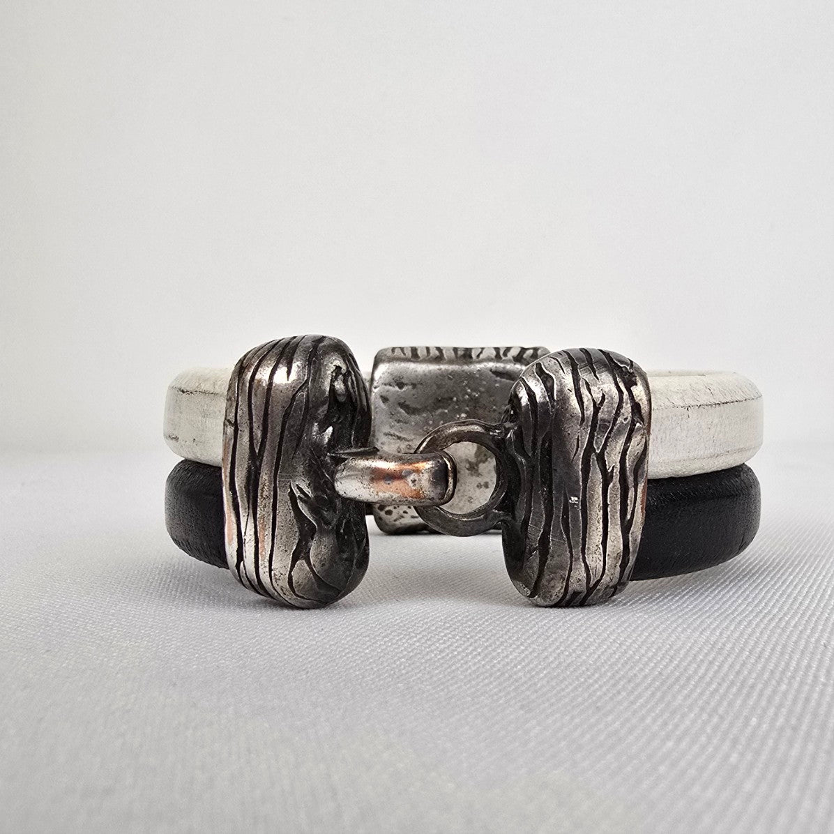 Metal & Leather Cuff Bracelet