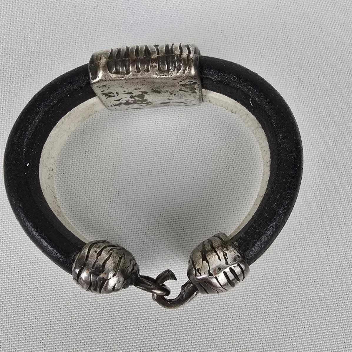 Metal & Leather Cuff Bracelet