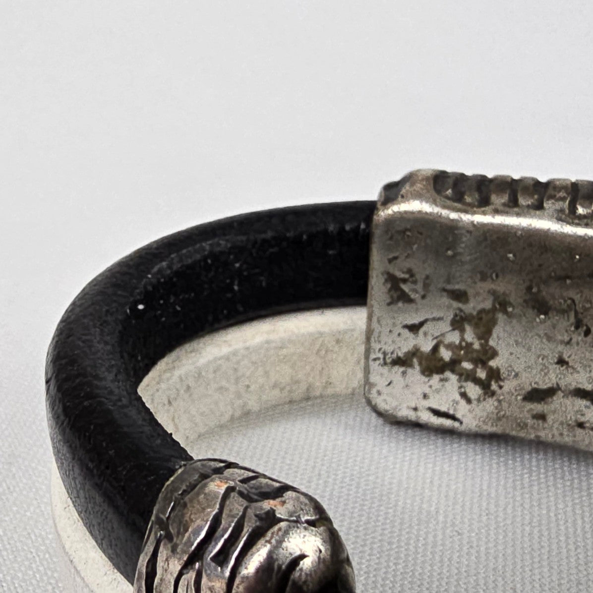 Metal & Leather Cuff Bracelet