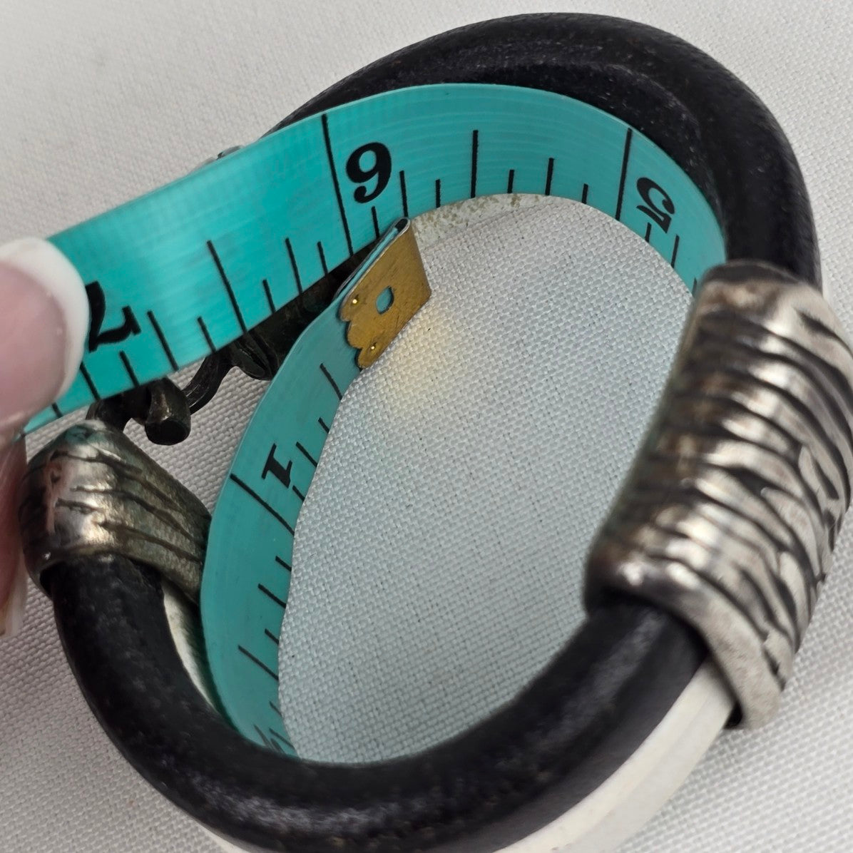 Metal & Leather Cuff Bracelet