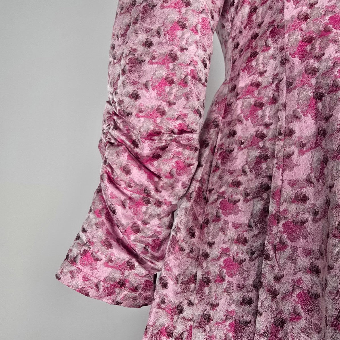 Voa Pink Crystal Buttons Coat Dress Size S/M