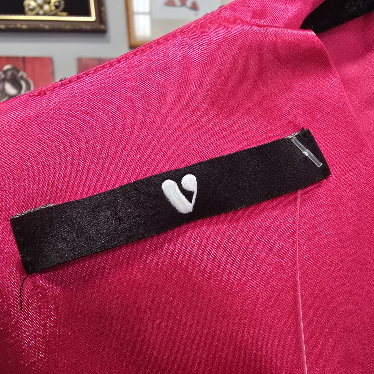 Fuchsia Pink Studded Neckline Event Dress Size M