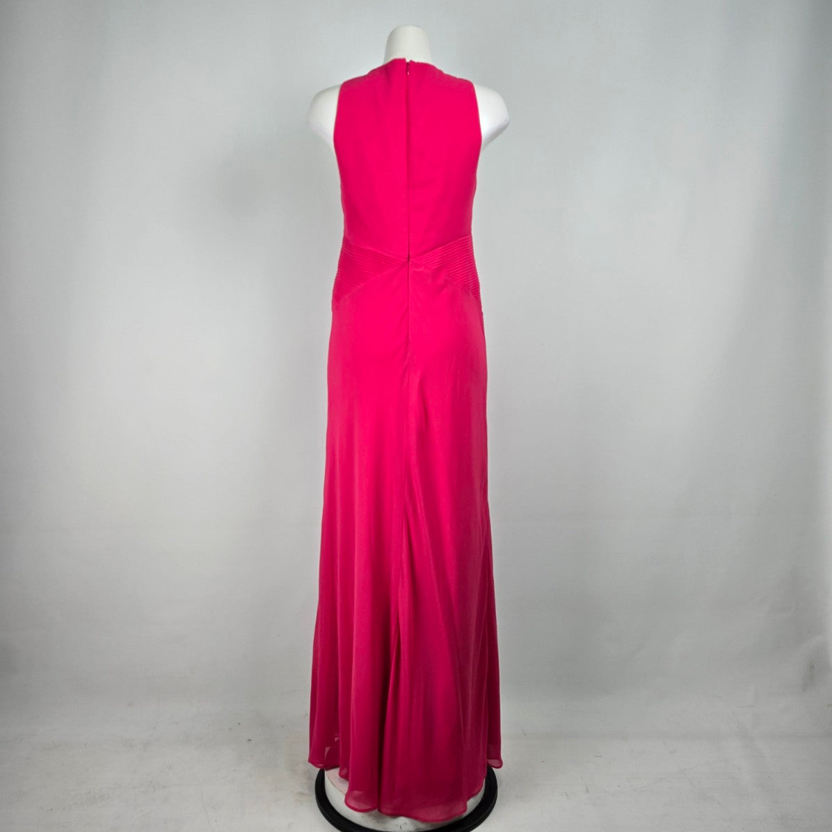 Fuchsia Pink Studded Neckline Event Dress Size M