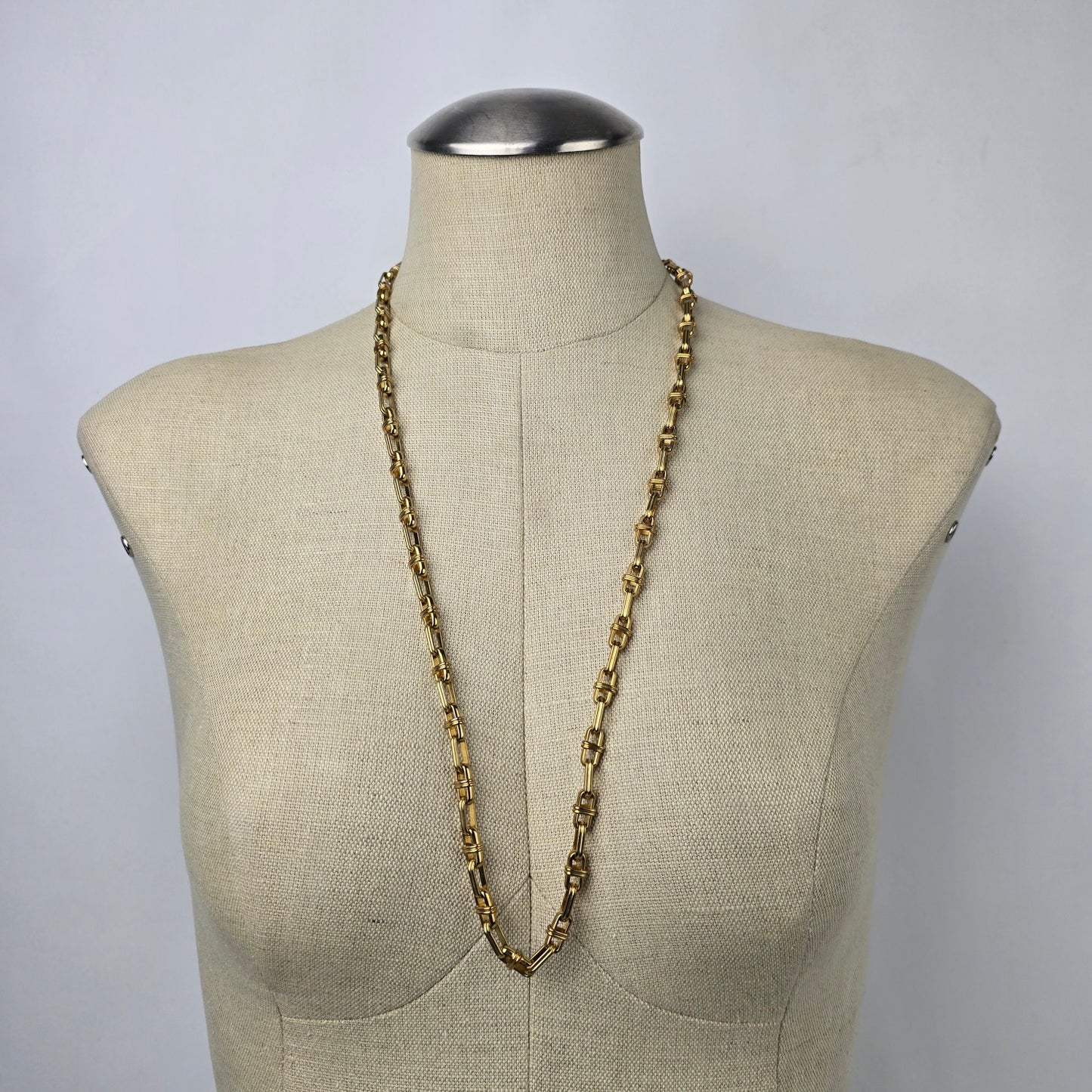 Vintage Gold Tone Chain Link Long Necklace