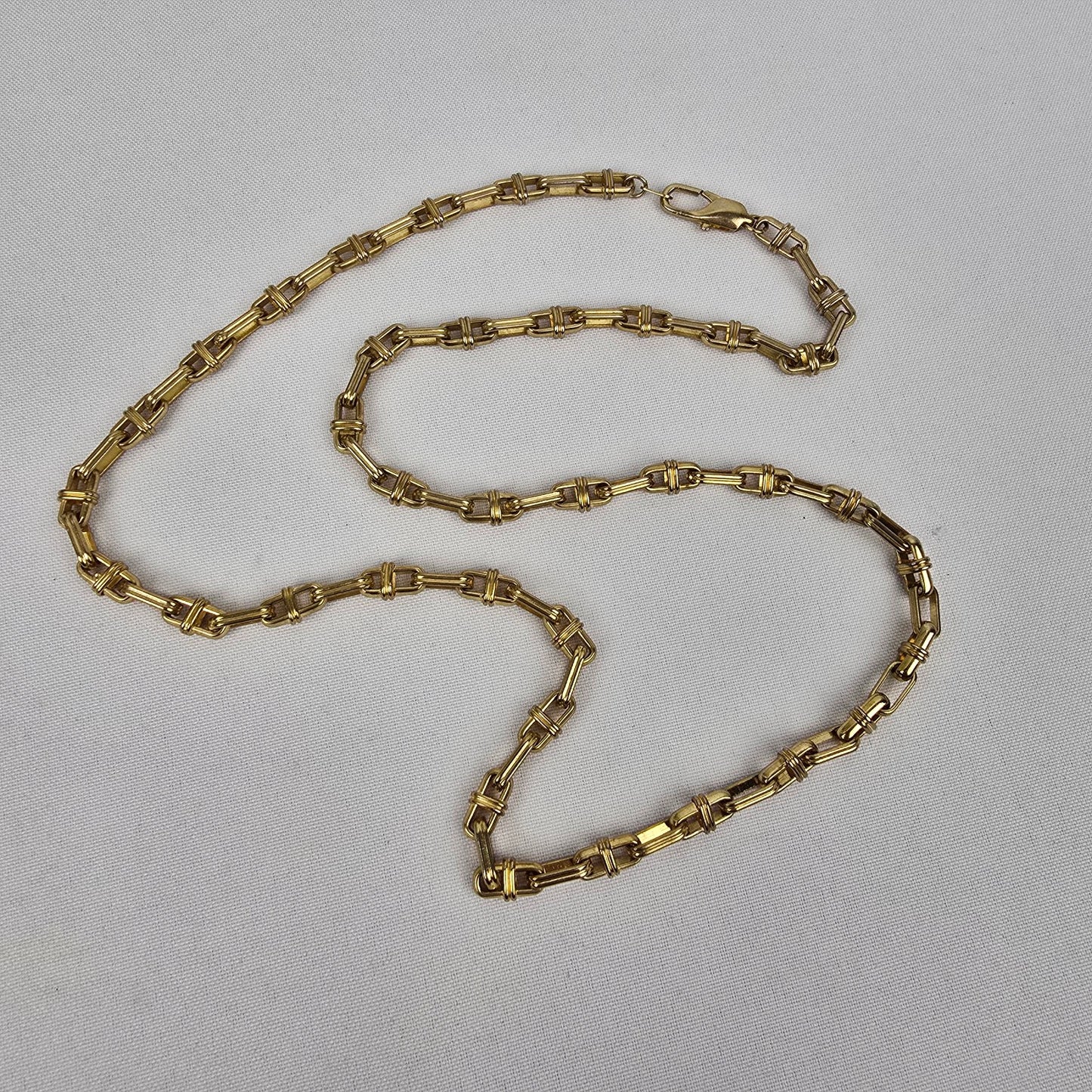 Vintage Gold Tone Chain Link Long Necklace
