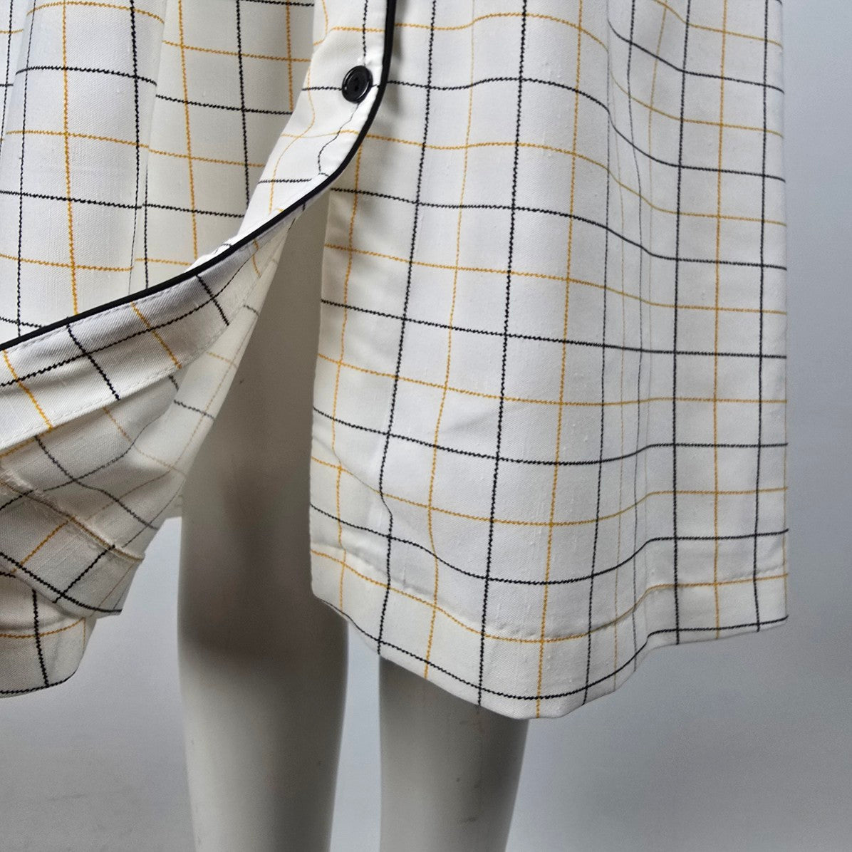 Vintage Leslie Belle White Check Midi Dress Size L