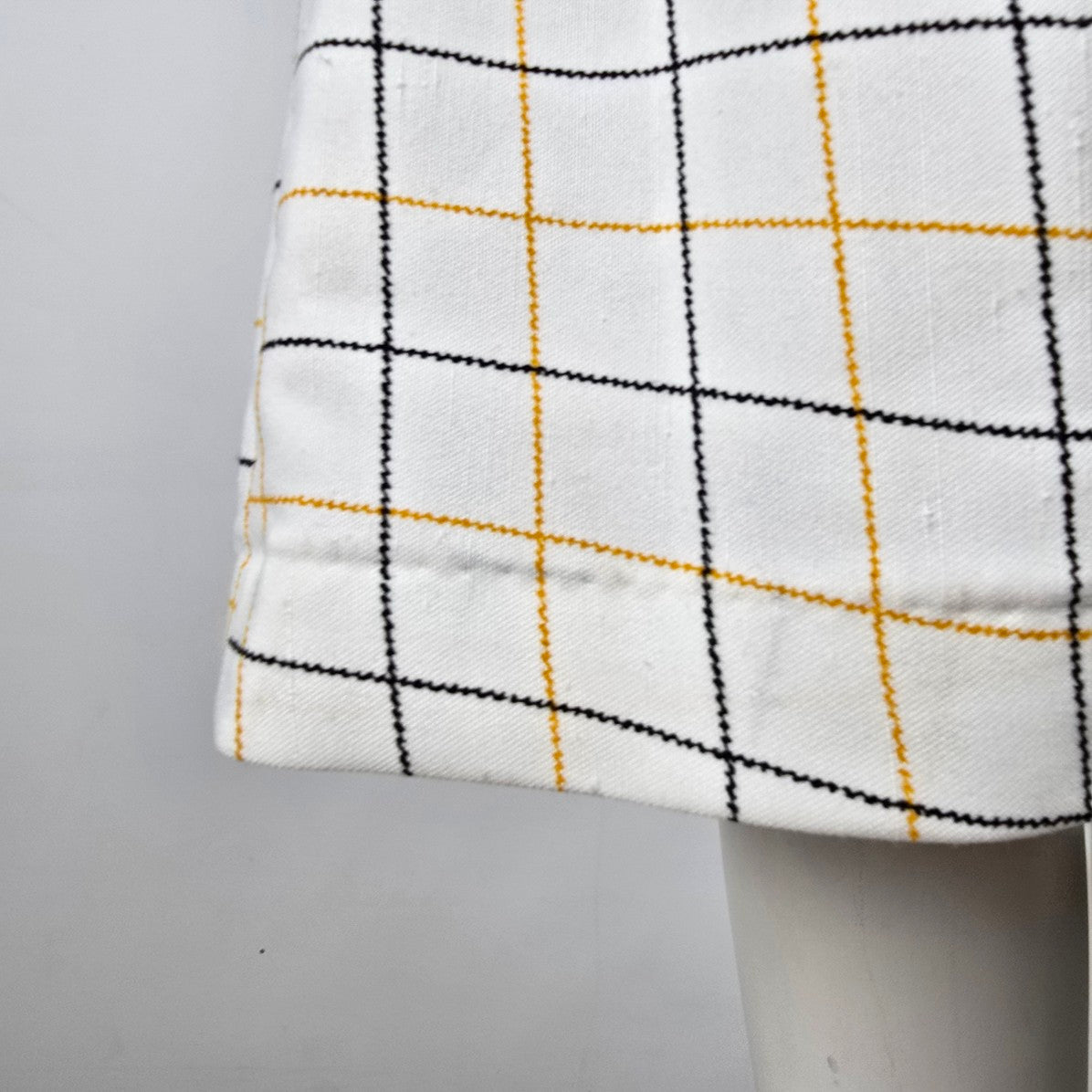 Vintage Leslie Belle White Check Midi Dress Size L