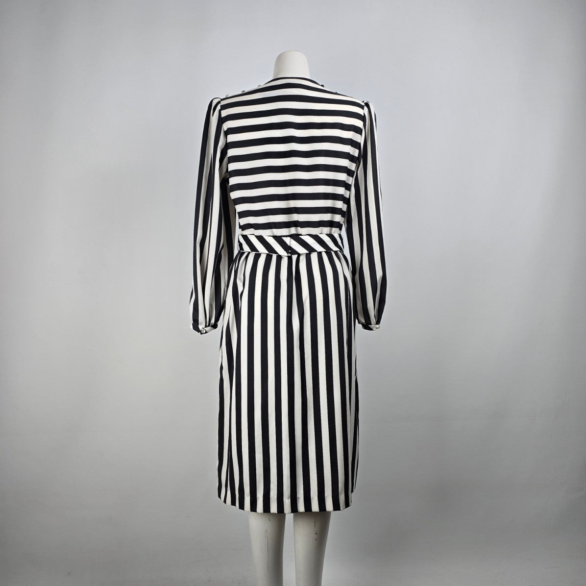 Vintage Algo Black & White Midi Dress Size M/L