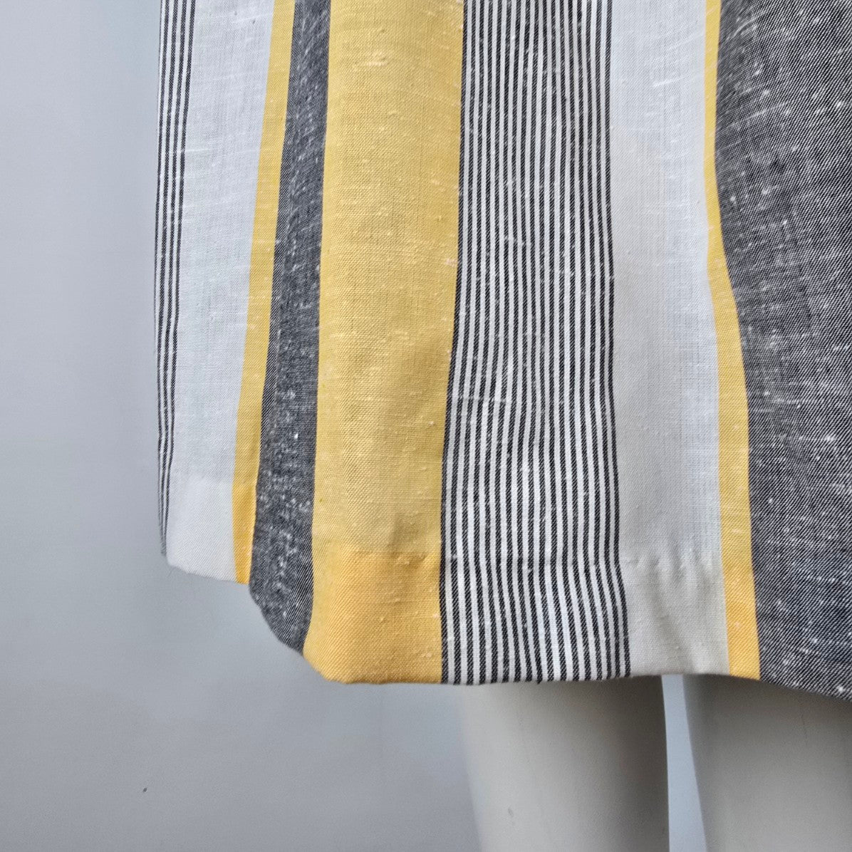 Vintage Evita Yellow & Grey Midi Dress Size XL