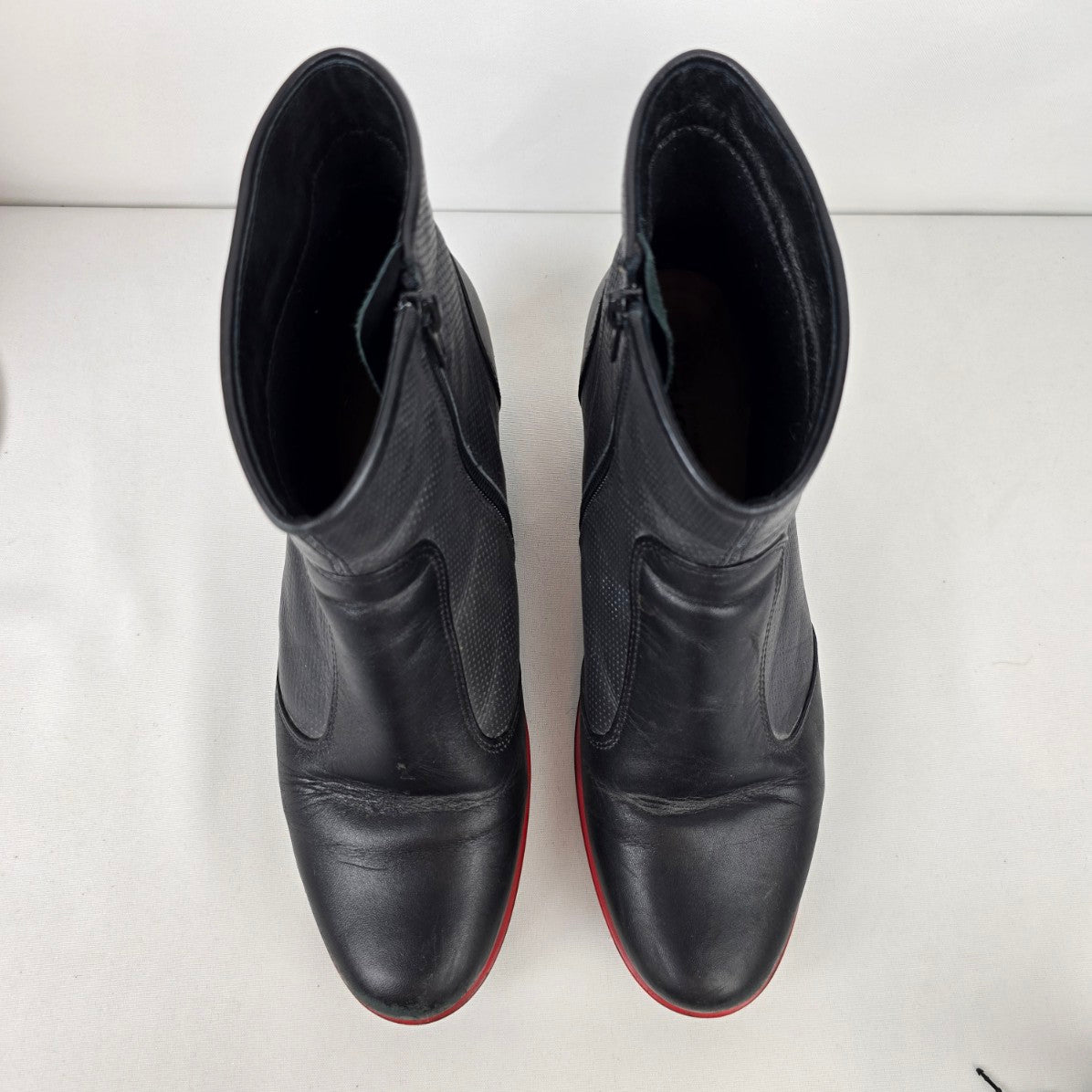 Naot Black & Red Heeled Boots Size 8.5