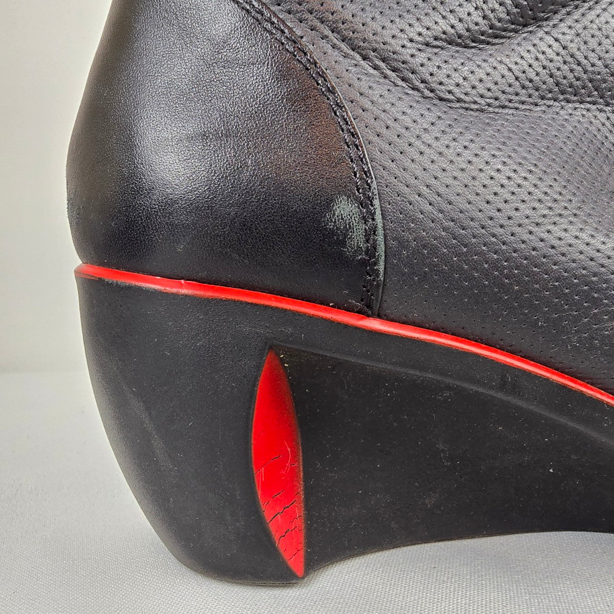 Naot Black & Red Heeled Boots Size 8.5