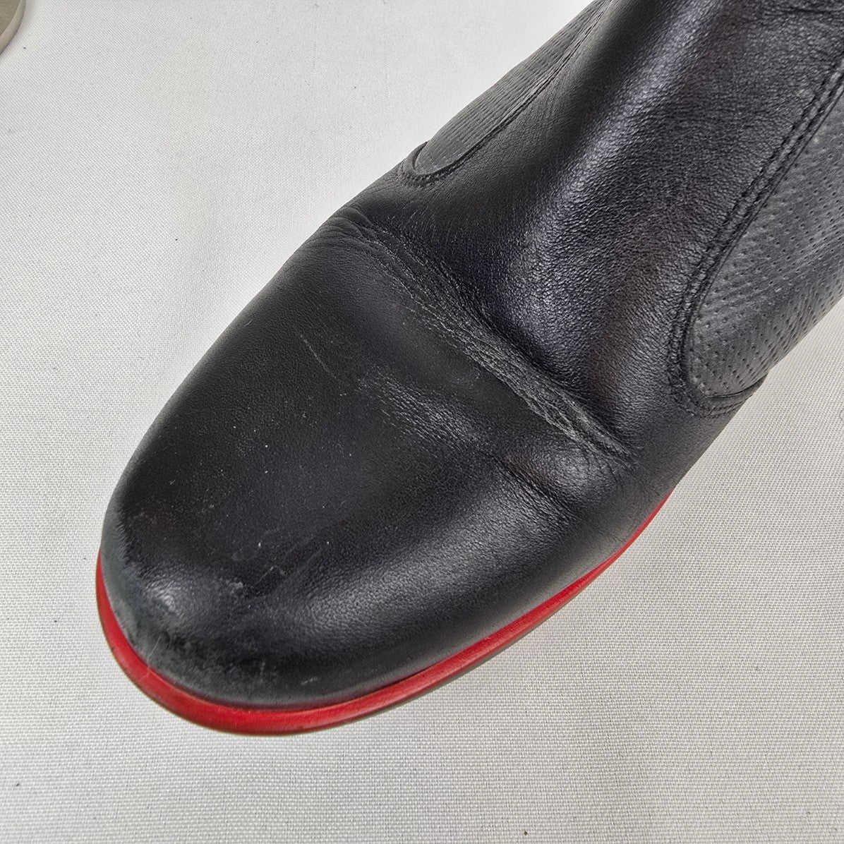 Naot Black & Red Heeled Boots Size 8.5