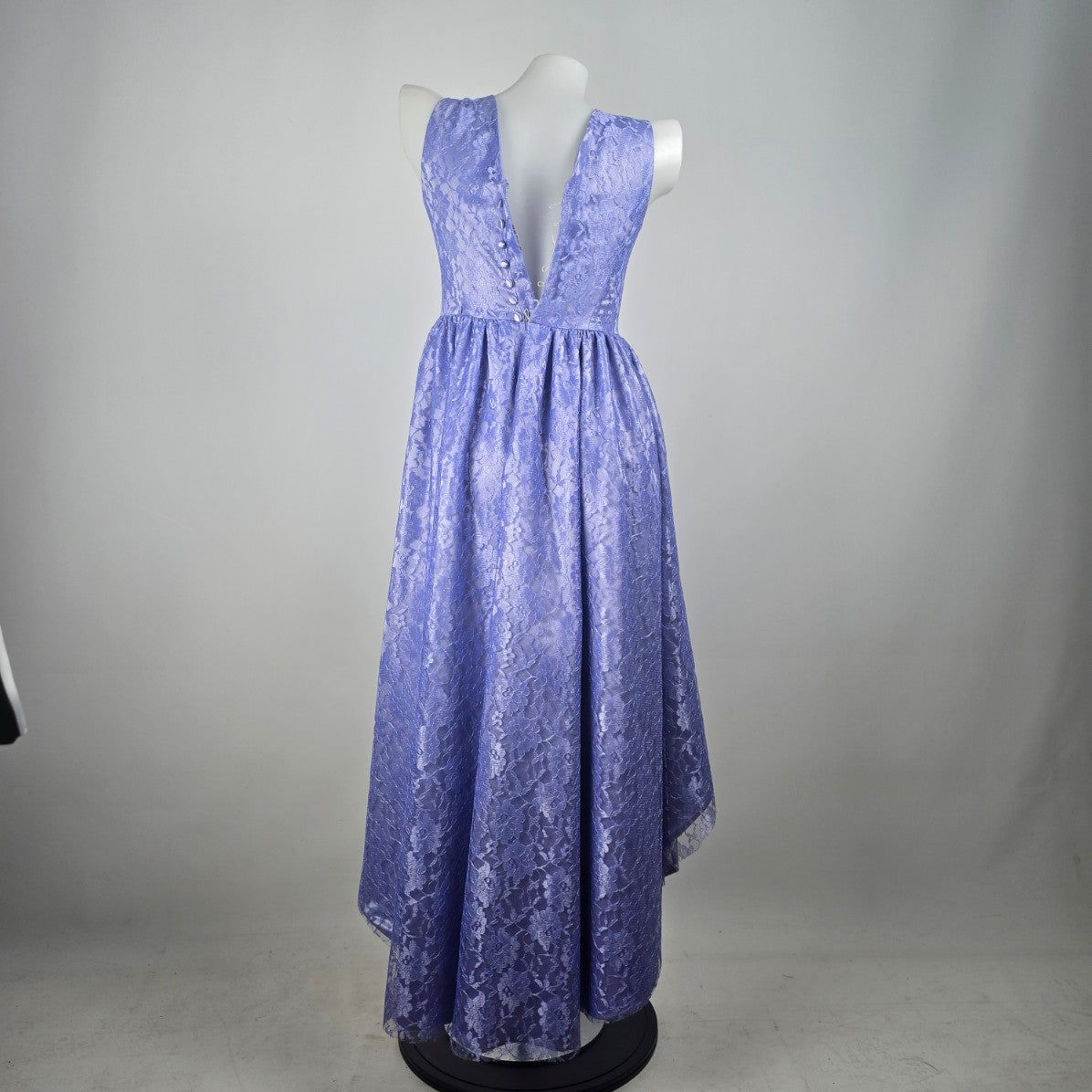Vintage Handmade Purple Lace High Low Event Dress Size XS