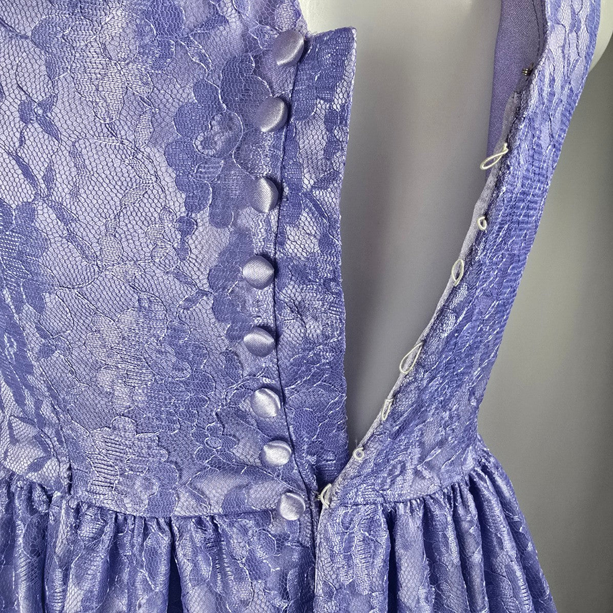 Vintage Handmade Purple Lace High Low Event Dress Size XS