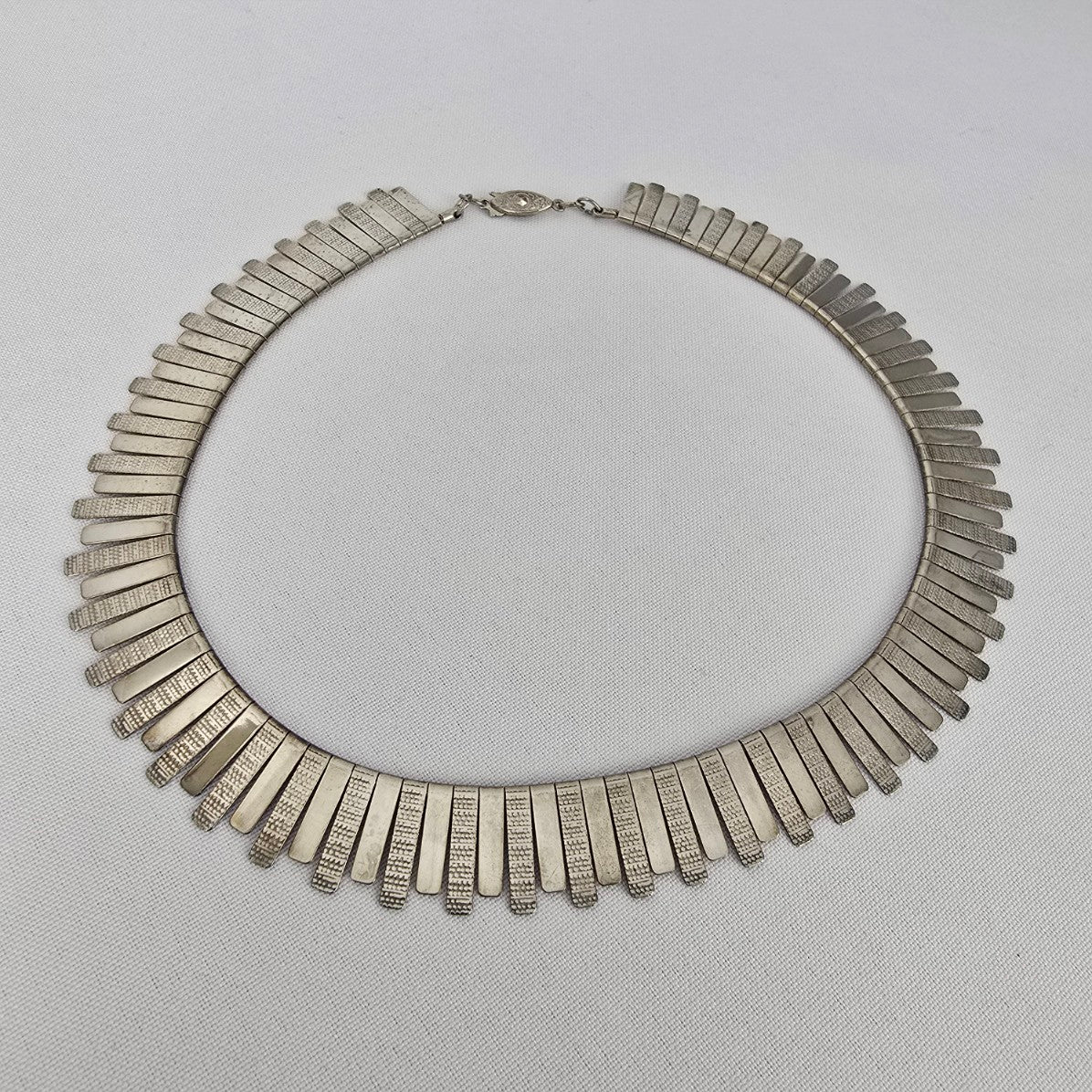 Vintage Silver Tone Egyptian Collar Necklace