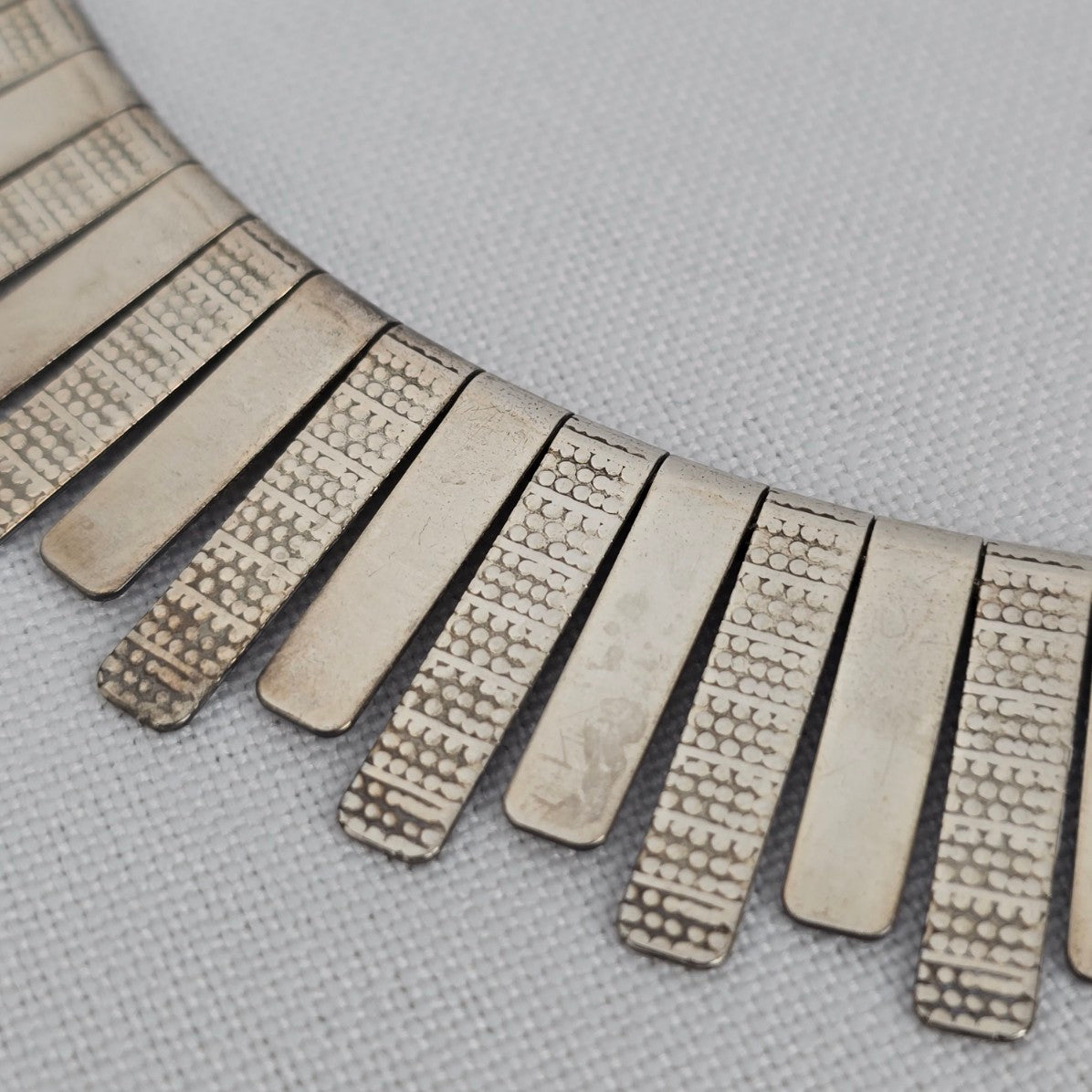 Vintage Silver Tone Egyptian Collar Necklace