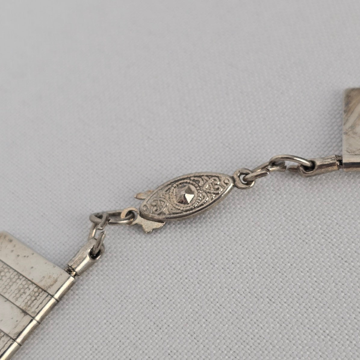Vintage Silver Tone Egyptian Collar Necklace