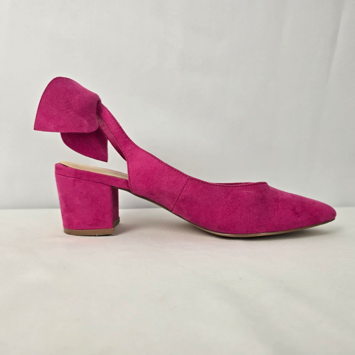Vero Moda Pink Sling Back Pointed Toe Block Heel Shoes Size 6