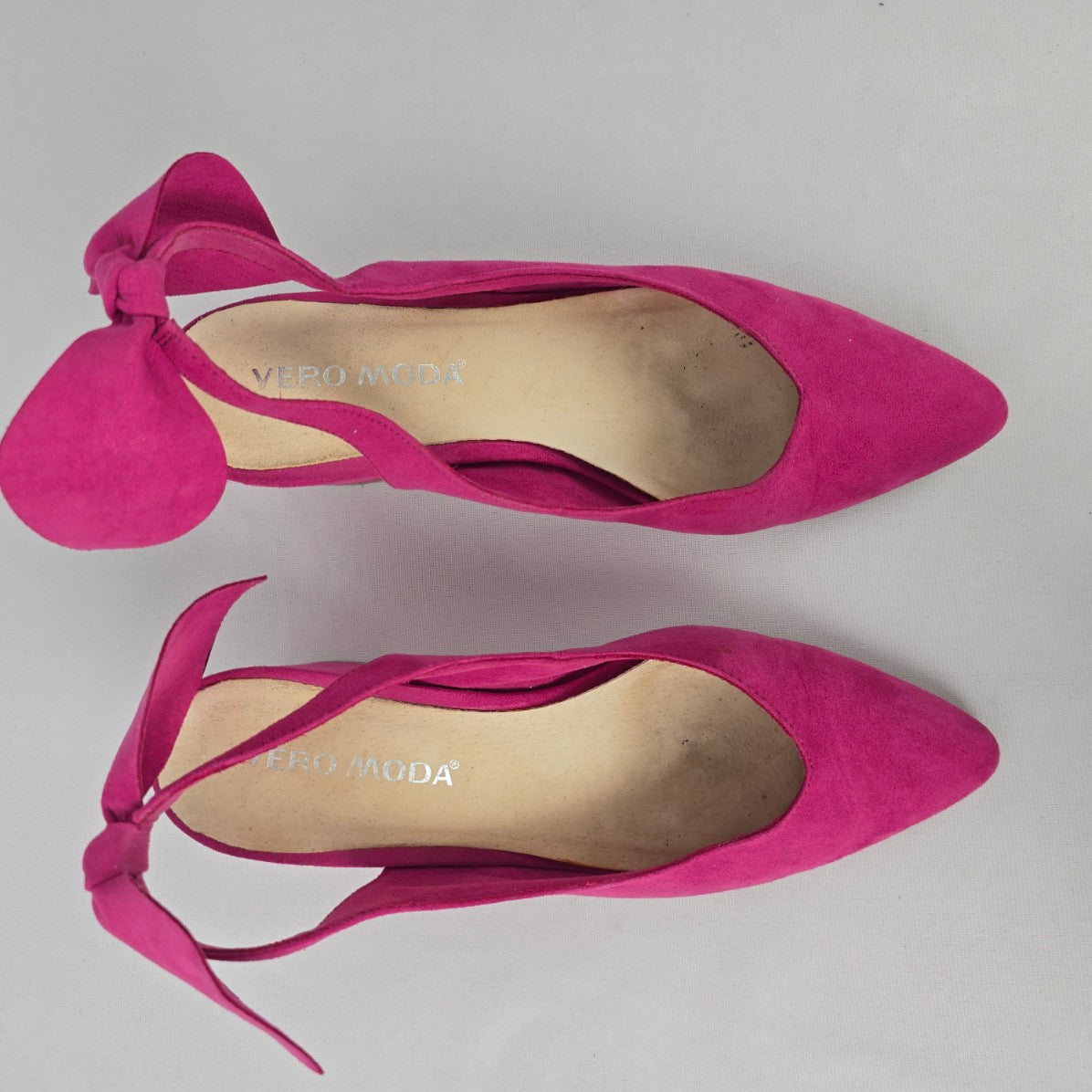 Vero Moda Pink Sling Back Pointed Toe Block Heel Shoes Size 6