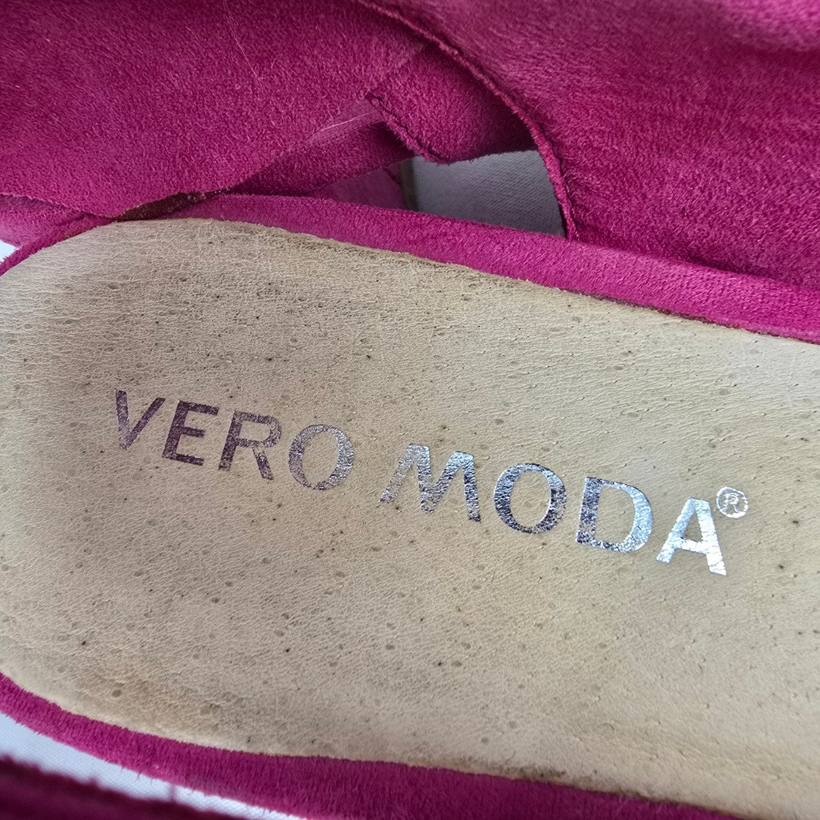 Vero Moda Pink Sling Back Pointed Toe Block Heel Shoes Size 6
