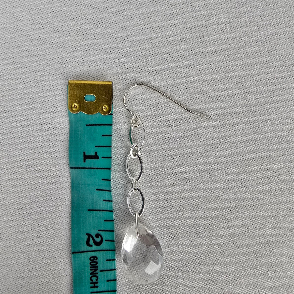 Avon Silver Tone Crystal Drop Necklace & Earrings