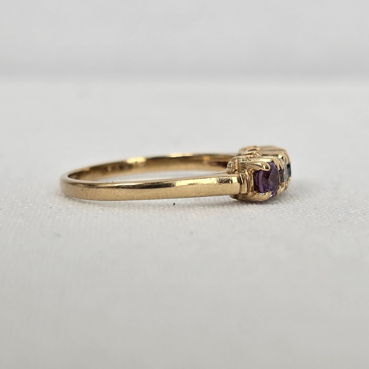 10K Gold 4 Gem Stone Ring Size 8