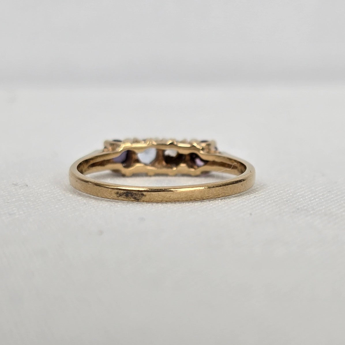 10K Gold 4 Gem Stone Ring Size 8