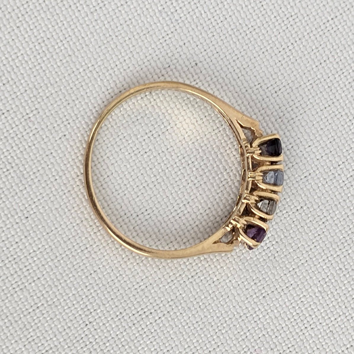 10K Gold 4 Gem Stone Ring Size 8