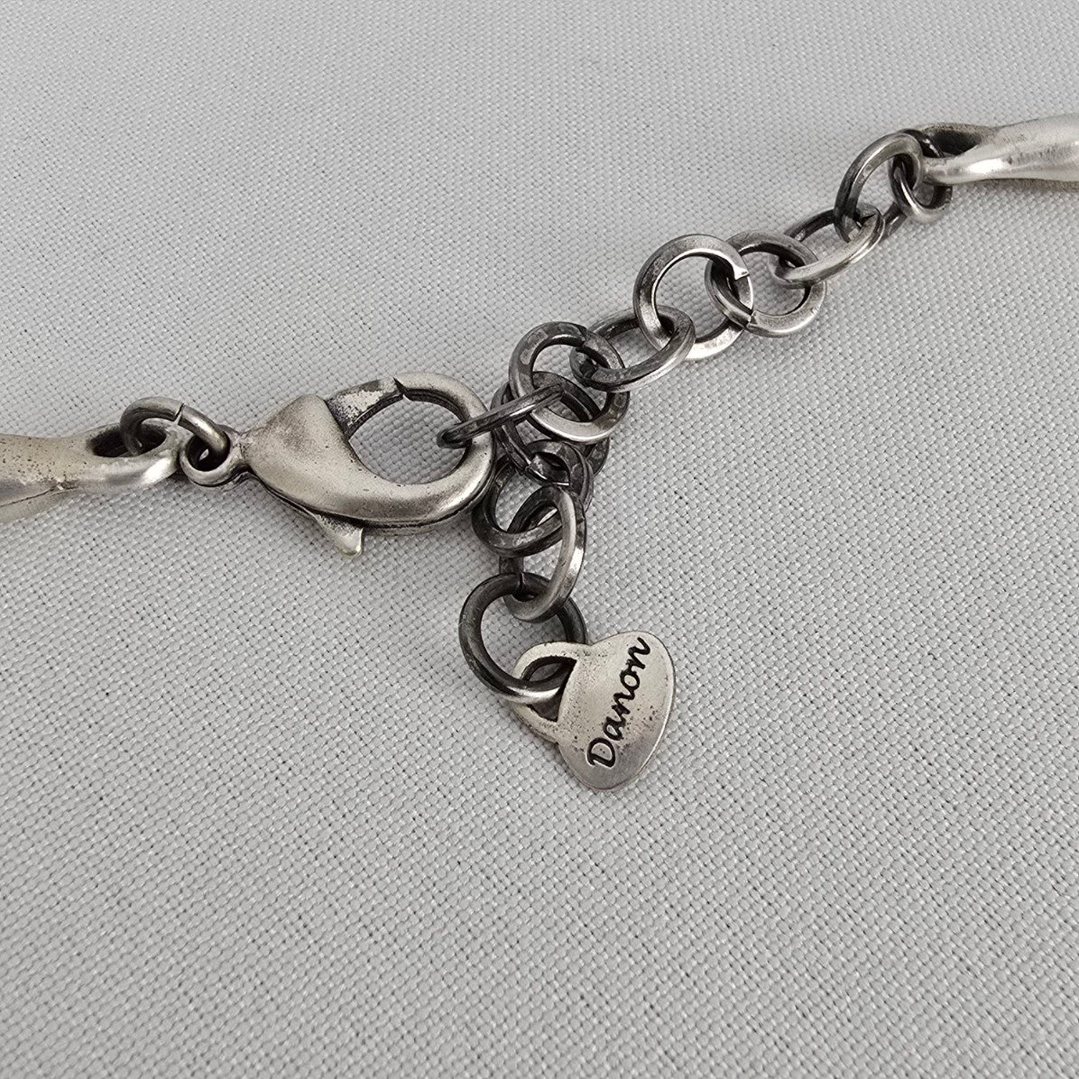 Danon Silver Heart Pendant Leather Cord Necklace