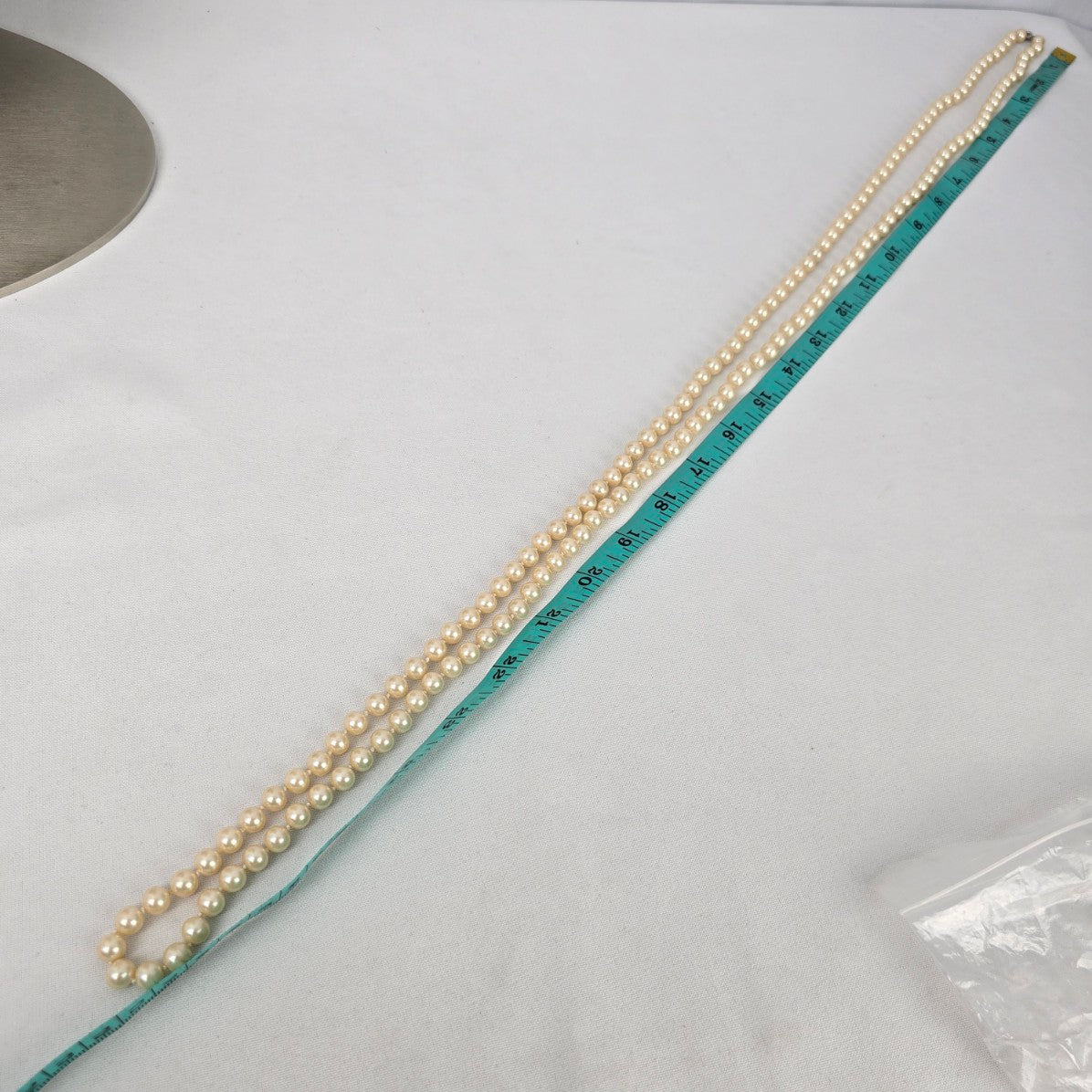 Vintage Cream Beaded Faux Pearl Long Necklace