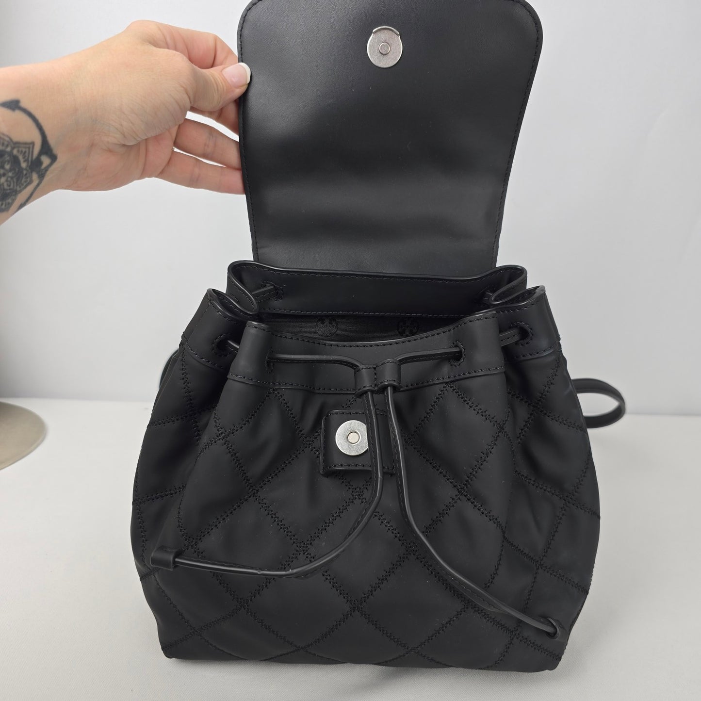 Tory Burch Willa Matte Black Backpack