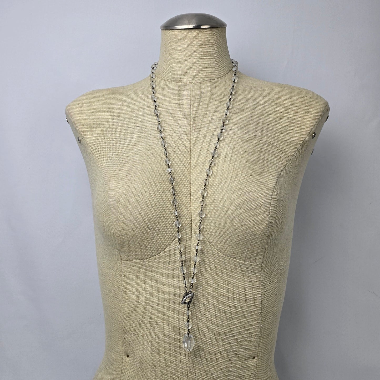 Silpada Sterling Silver Crystal Beaded Toggle Necklace