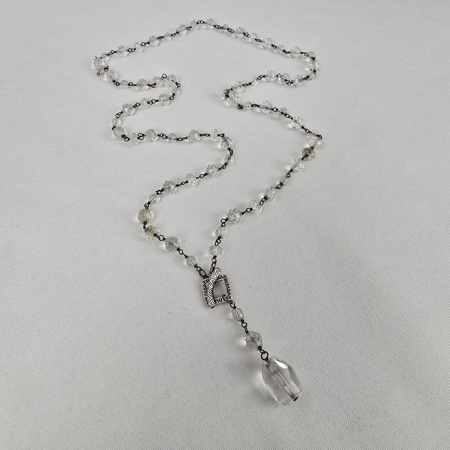 Silpada Sterling Silver Crystal Beaded Toggle Necklace