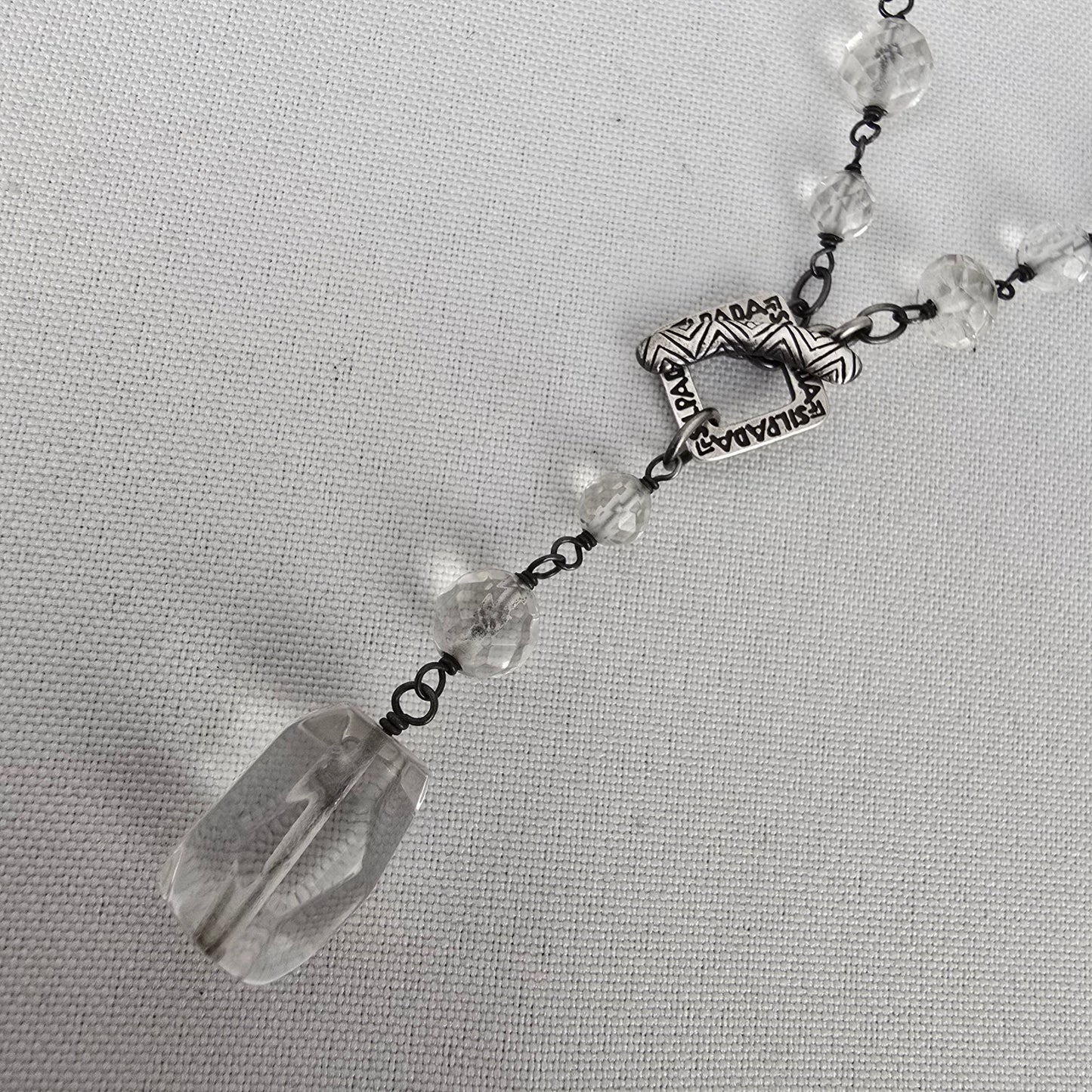 Silpada Sterling Silver Crystal Beaded Toggle Necklace