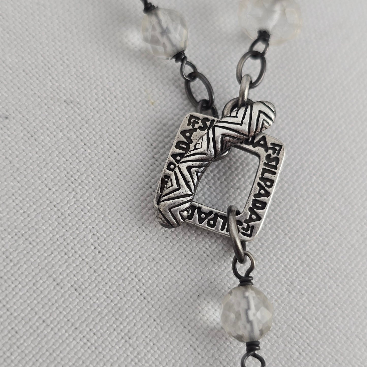 Silpada Sterling Silver Crystal Beaded Toggle Necklace