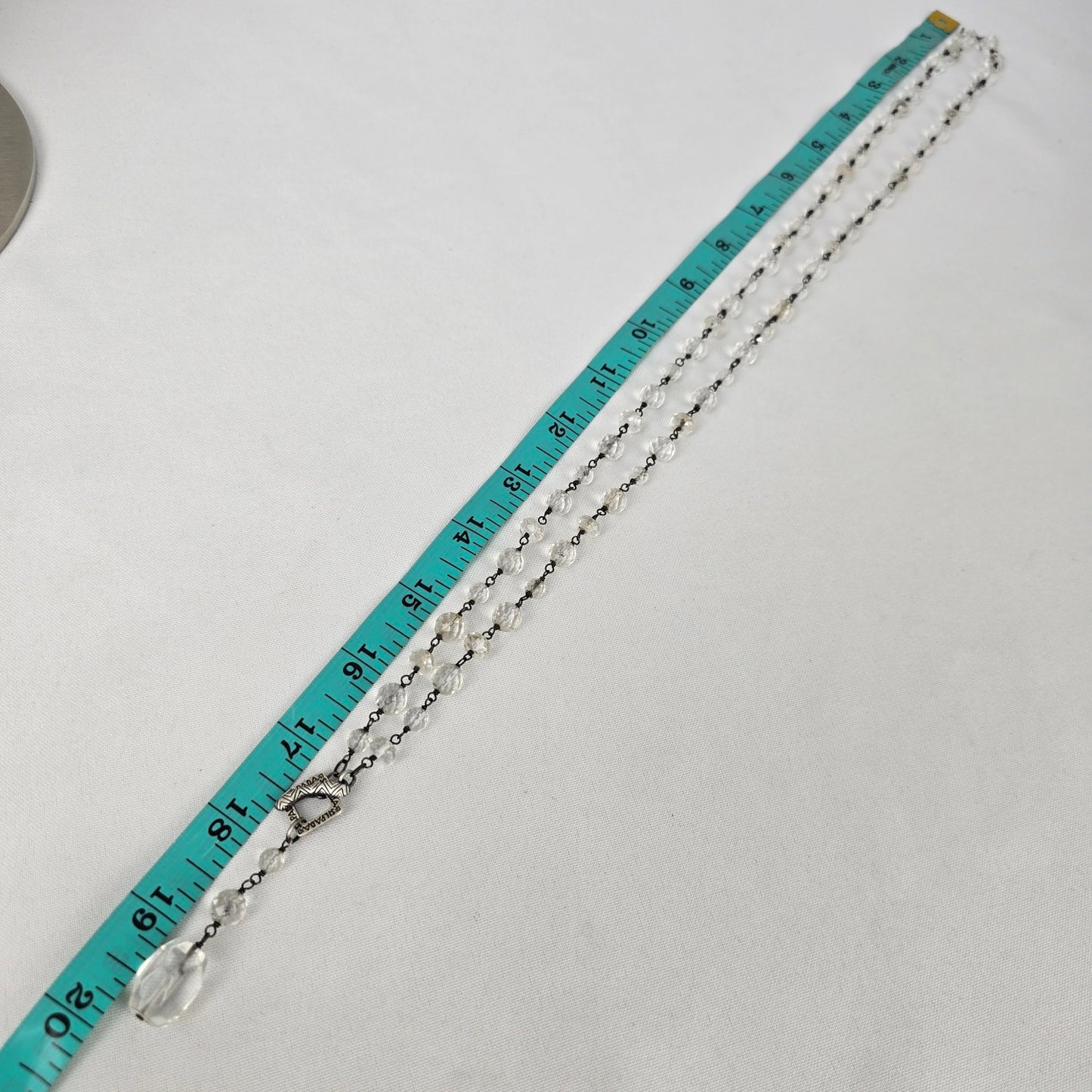 Silpada Sterling Silver Crystal Beaded Toggle Necklace