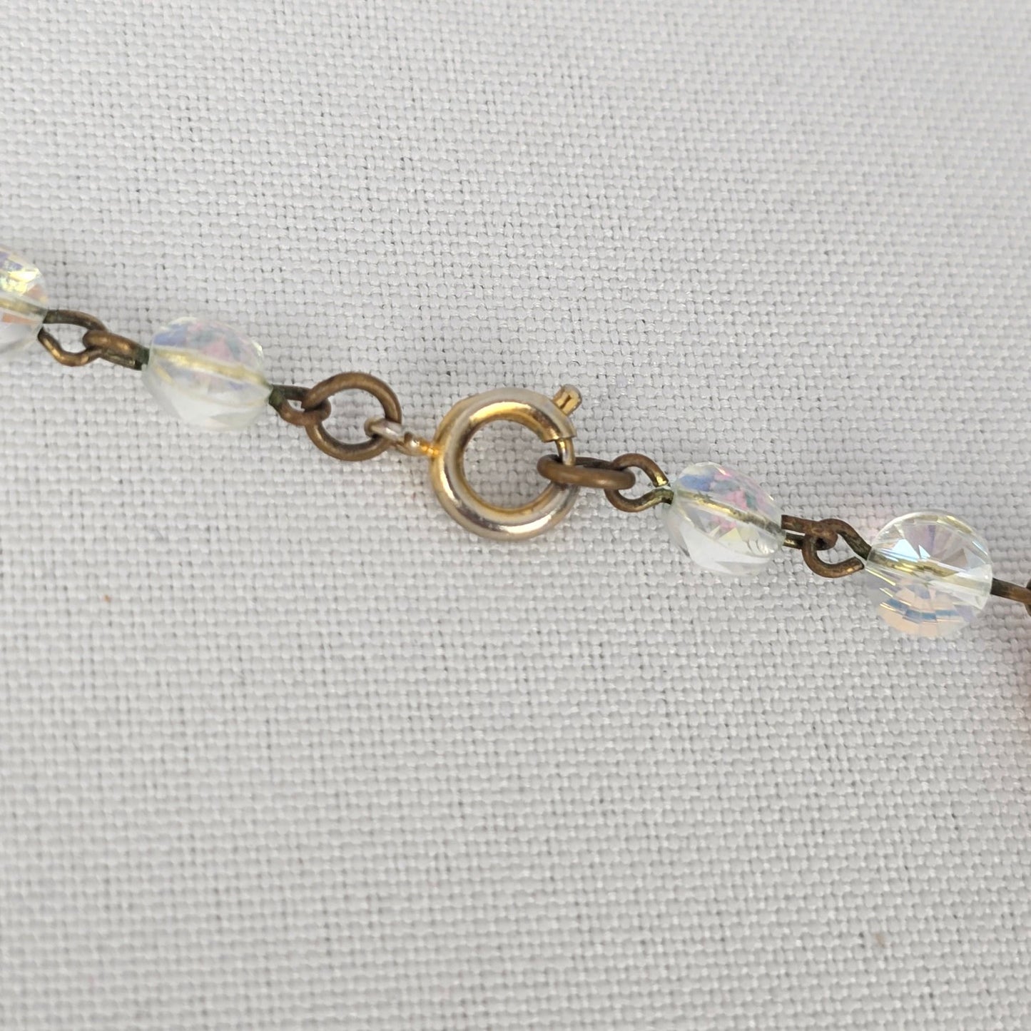 Vintage Cut Crystal Topaz Beaded Collar Necklace