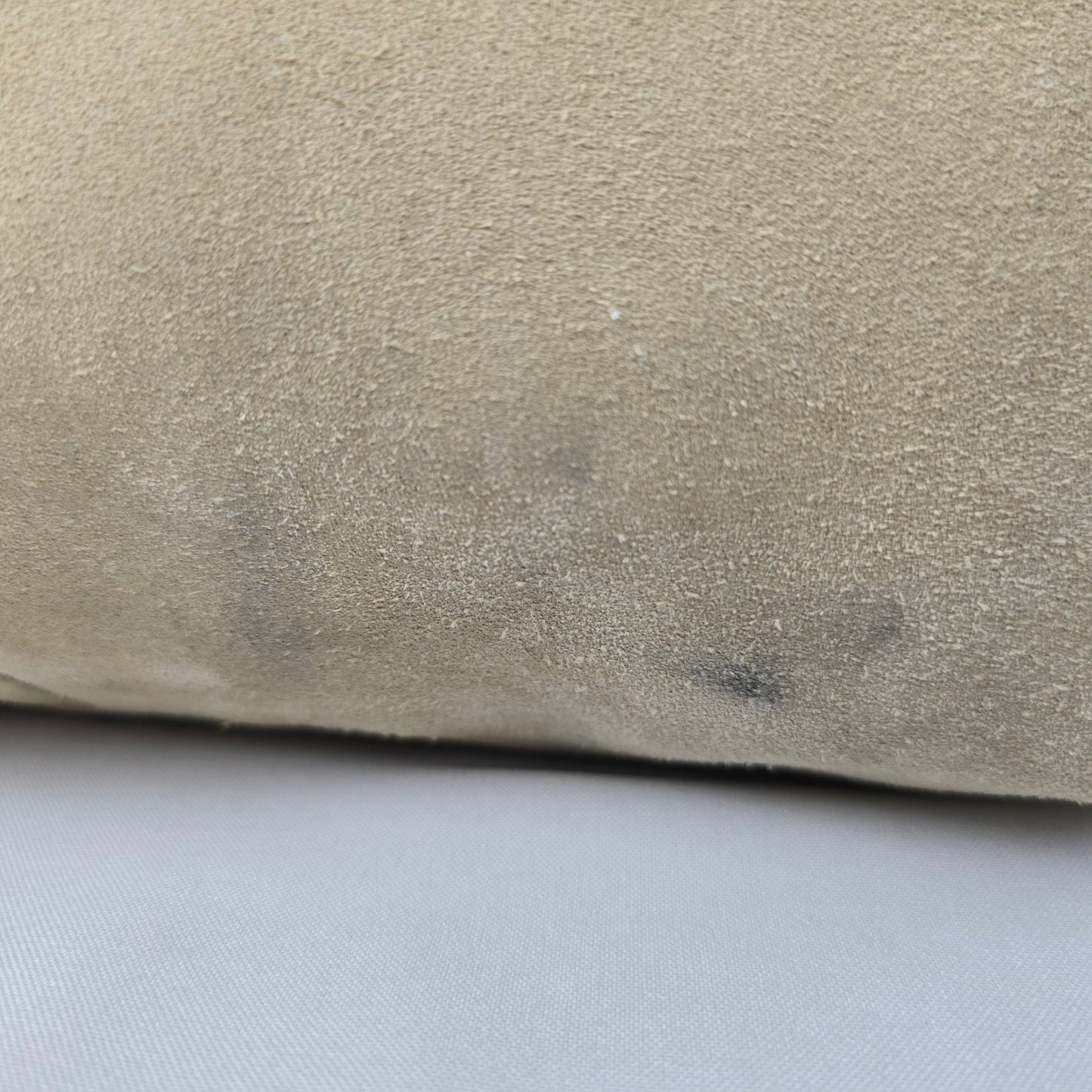 Antonello Serio Creme Suede Top Handle Purse