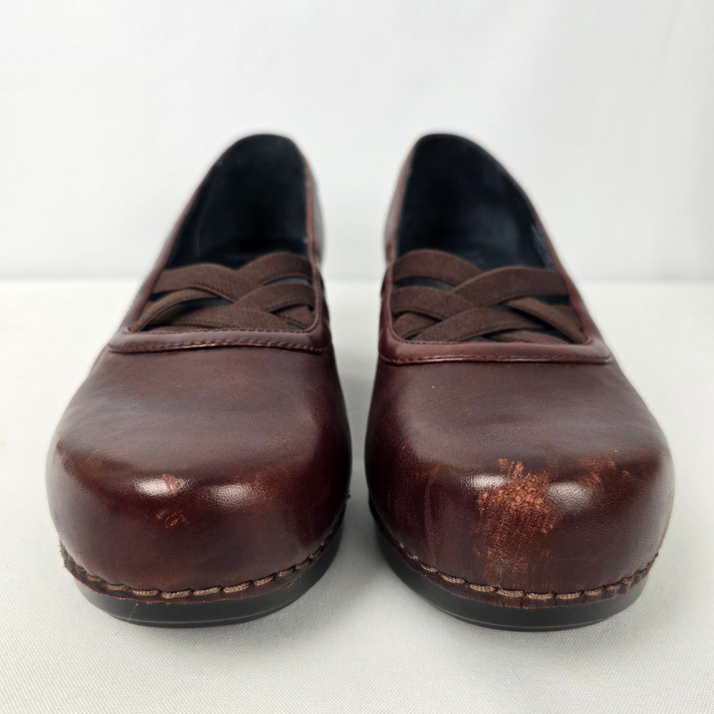 Dansko Burgundy Leather Mary Jane Chunky Heel Shoes Size 11