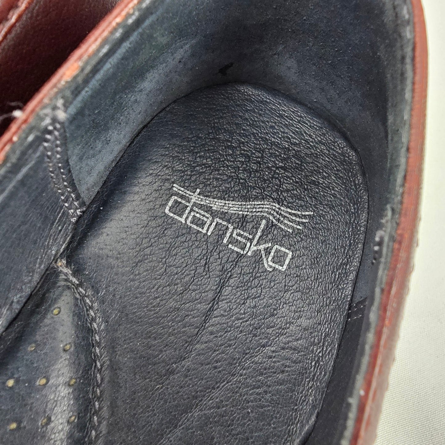 Dansko Burgundy Leather Mary Jane Chunky Heel Shoes Size 11