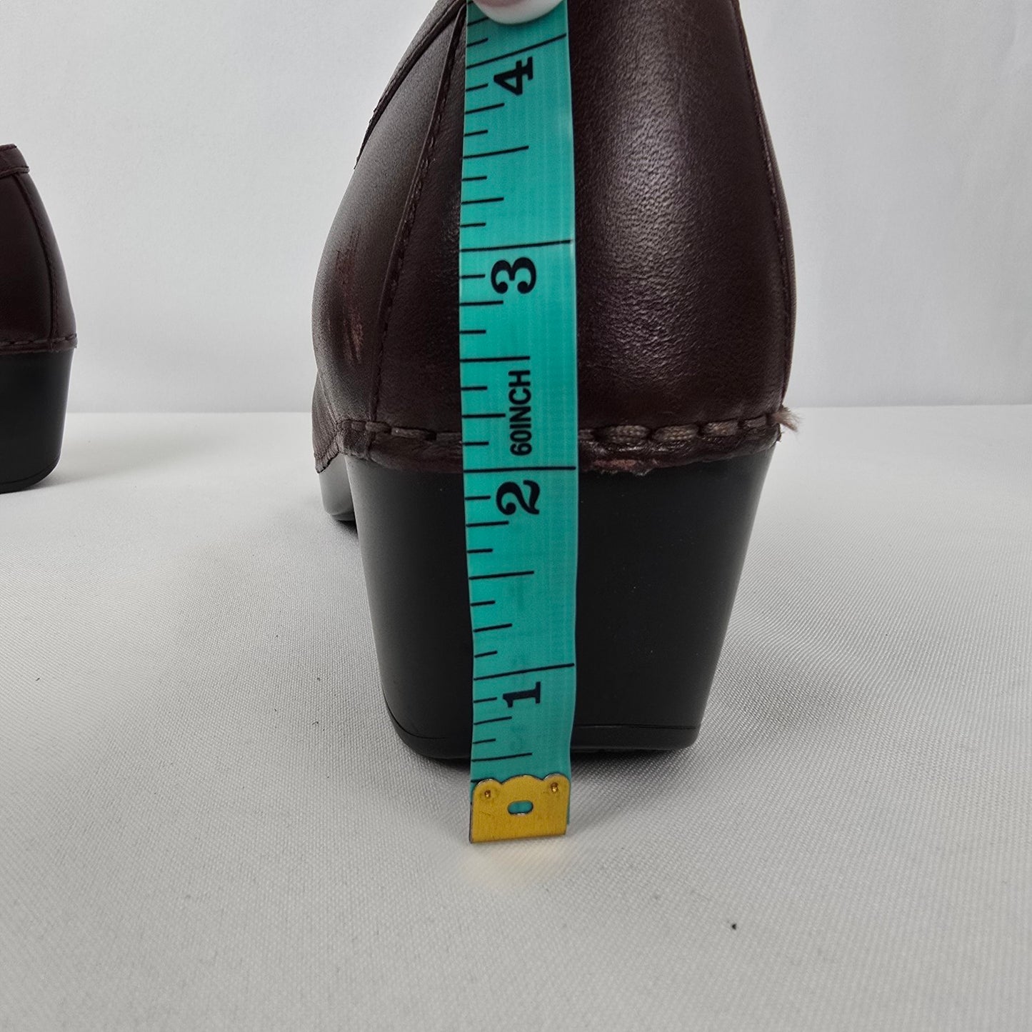 Dansko Burgundy Leather Mary Jane Chunky Heel Shoes Size 11