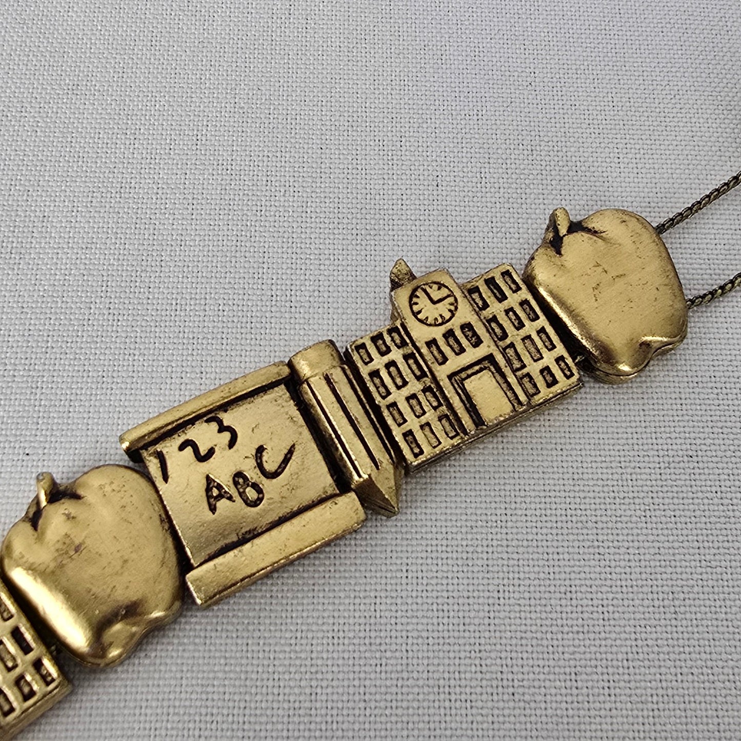 Gold Tone Teacher Charm Bracelet