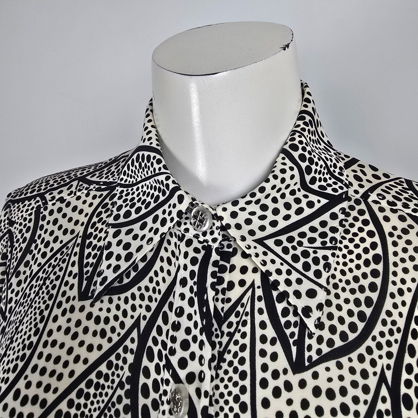 Tory Burch Black Silk Tweed Skirt Dress Size 8